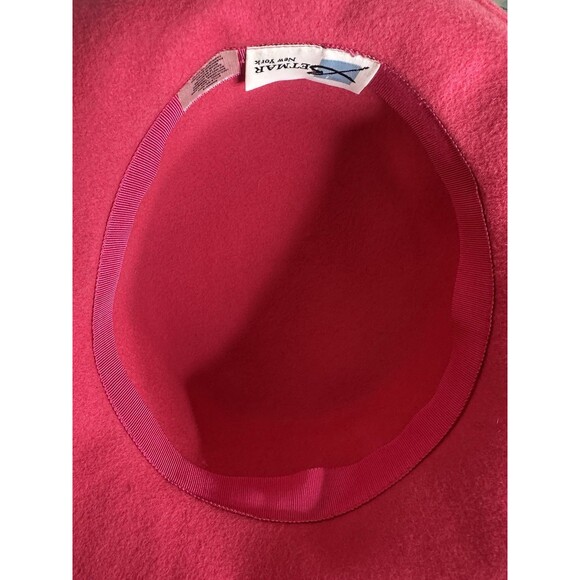 Vintage Betmar Demure Wool Beaded Pink Brim Hat - Picture 8 of 9